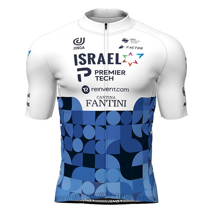 2022 Fahrradbekleidung Israel Cycling Academy Blau Wei Trikot Kurzarm und Tragerhose - zum Schließen ins Bild klicken